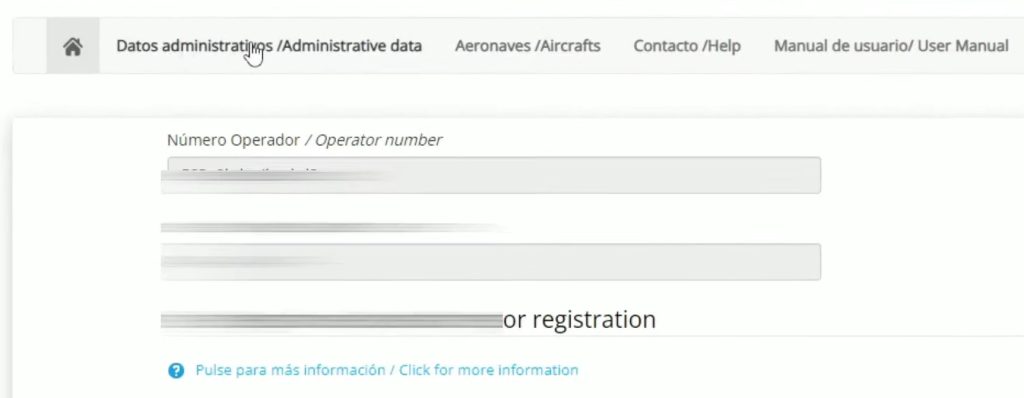 Acceso a la renovación registro operador en la página oficial de AESA